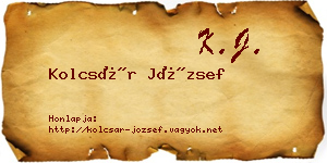 Kolcsár József névjegykártya