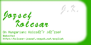 jozsef kolcsar business card